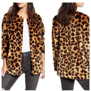 Band of Gypsies Animal Print Walk on the Wild Side Faux Fur Jacket Size S